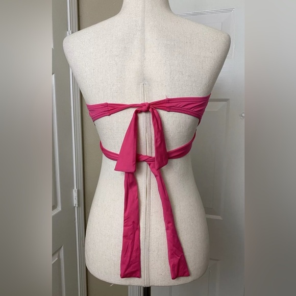 Tommy Bahama Womens Bandeau Bikini Top Halter Size Medium Pink Padded - Picture 2 of 5